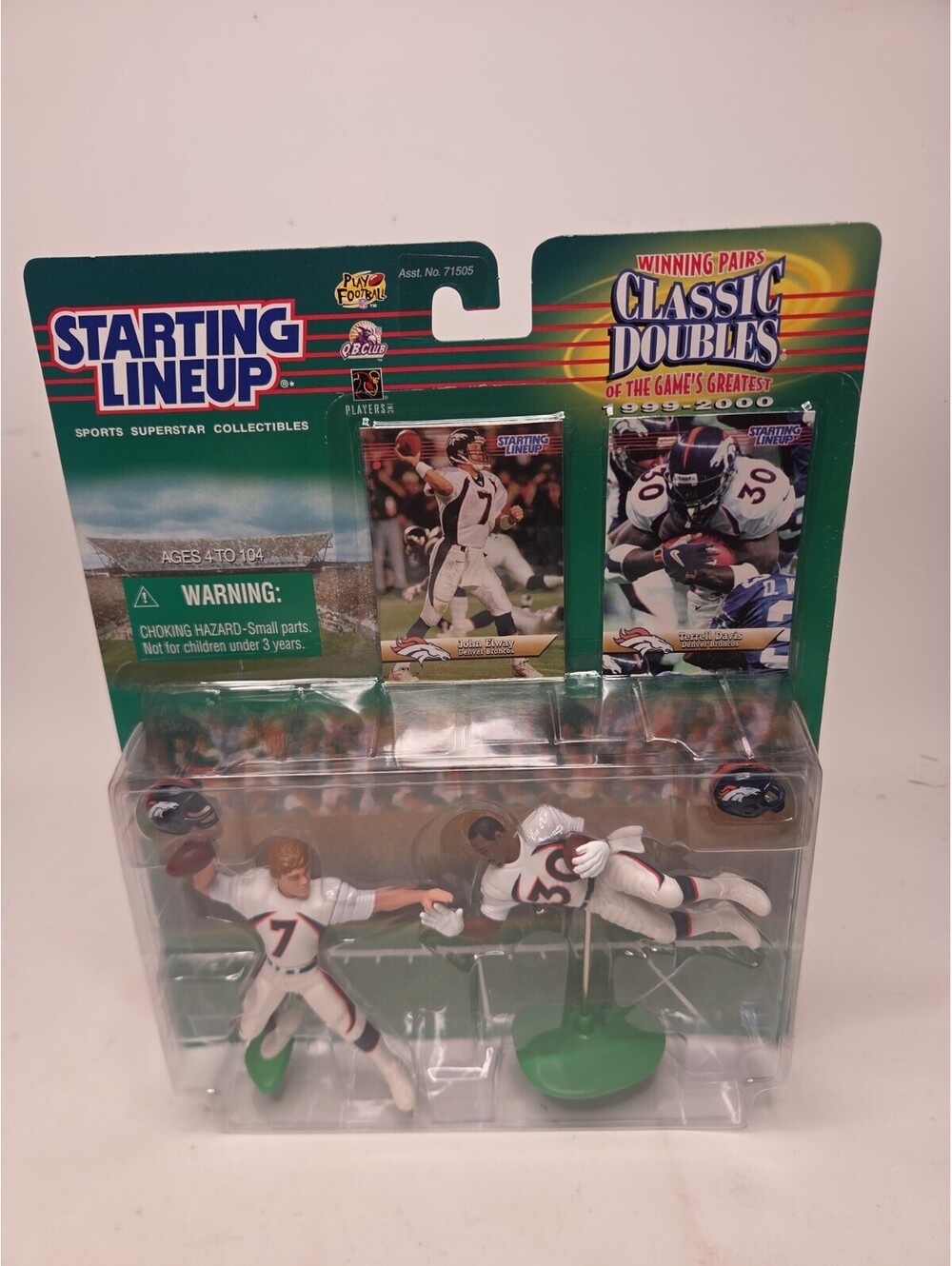 Starting Lineup John ElwayTerrell Davis Classic Doubles Denver Broncos 1999 Mint